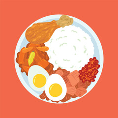 gudeg food vector illustration