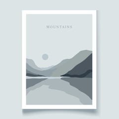 Modern poster sand mountains watercolor