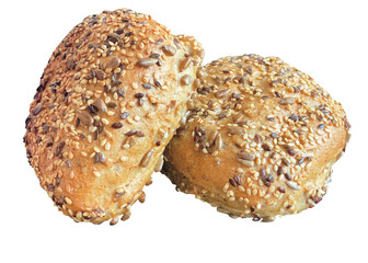 Baked grain roll | bread sandwich breakfast