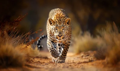 Foto op Plexiglas Close-up of a leopard stalking prey © giedriius