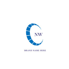 NW logo. N W design. White NW letter. NW, N W letter logo design. Initial letter NW linked circle uppercase monogram logo. N W letter logo vector design. 