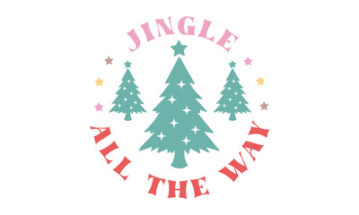 jingle all the way Retro T-shirt Design.