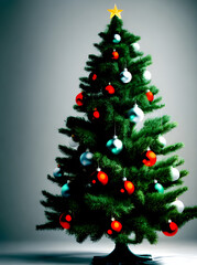 Christmas tree background knolling watercolour duotone color.