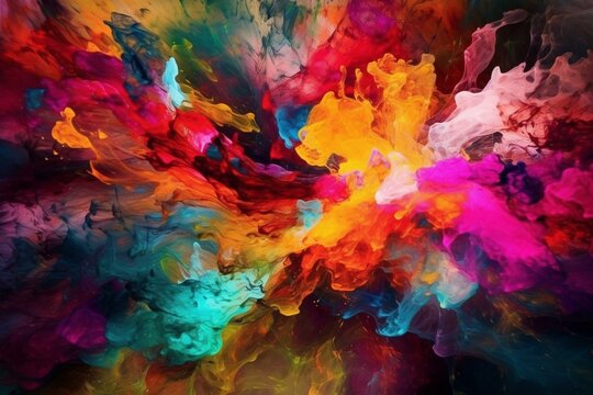 Vibrant, abstract mix of colors. Artistic paint background. Generative AI