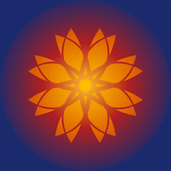 Abstract orange floral gradient logo or background for mandala or other event also Christmas 