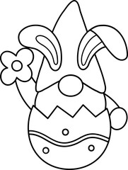 Easter gnome coloring drawing