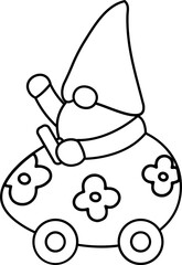 Easter gnome coloring drawing