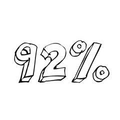 Transparent vector of a number percentage. Isolated percentage doodle.