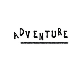 Isolated vector art of the word adventure. transparent Print design for t shirts and merchandise