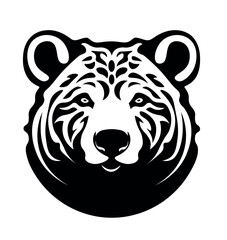 Vector illustration of a cartoon portrait of a bear