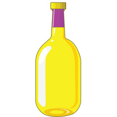 Golden bottle on white background isolated vector illustration