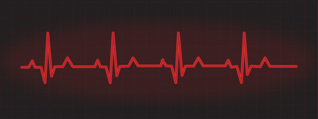 Cardiogram heart rate. ECG. Rhythm ona black background