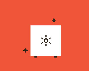 Geometric safe money illustration in flat style design. Vector illustration. 