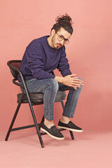 Portrait of a long hair man