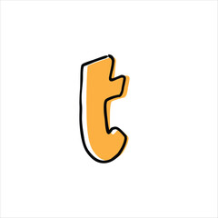 English alphabets. Kindergarten English alphabets flashcards. learning made easy with helping visuals. Kids coloring flashcards. T