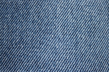 Up close picture of blue jeans fabric pattern