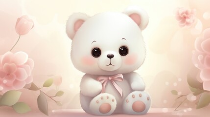 Rendering 3d teddy bear doll, isolated white background. AI generated image