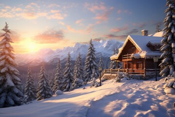 Snowy Mountain Cabin