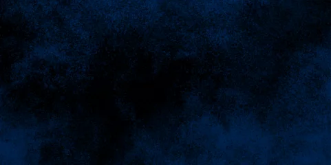 Foto op Plexiglas Blue background with clouds, dark blue grunge texture with grainy, Light ink canvas for modern creative grunge design. Watercolor on deep dark blue paper background. Vivid textured aquarelle painted © Fannaan