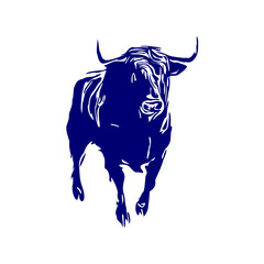line sketch of a bull for elements of making logos and symbols as well as elements of advertisements and brochures