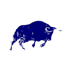 line sketch of a bull for elements of making logos and symbols as well as elements of advertisements and brochures