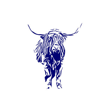 line sketch of a bull for elements of making logos and symbols as well as elements of advertisements and brochures
