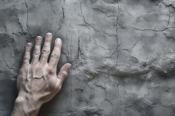 Hand on Rock Wall