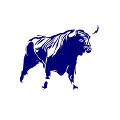 line sketch of a bull for elements of making logos and symbols as well as elements of advertisements and brochures
