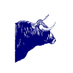 line sketch of a bull for elements of making logos and symbols as well as elements of advertisements and brochures