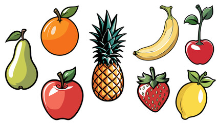 Stylish vector set of fruits