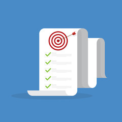 Successful completion of business tasks. Checklist with a business tasks completed.	