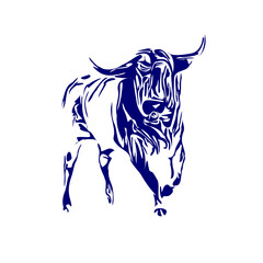 line sketch of a bull for elements of making logos and symbols as well as elements of advertisements and brochures