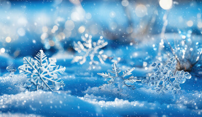 Winter background with snowflakes