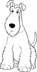 Airedale Terrier dog coloring page for kids