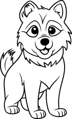 Alaskan Malamute dog coloring page for kids