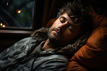 A dreamy atmosphere envelops a person as they slumber in the embrace of their comfy sheets