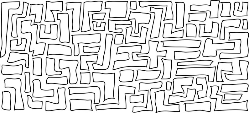 Fototapeta Set hand draw, maze symbol,  pattern isolated on white