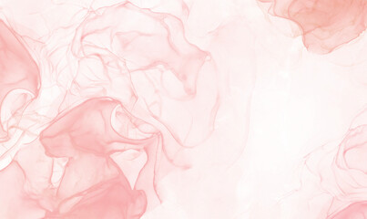 Pink alcohol ink looks like ink dripping into water. Beautiful shine. Beautiful abstract ink flow art with translucent background.