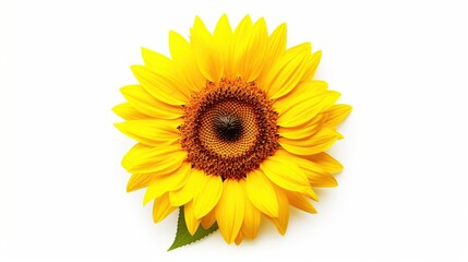 Yellow sunflowers on white background. AI generated image