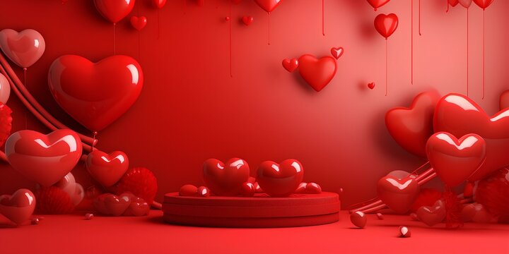 Colorful romantic background for Valentine's day, with an empty space to copy.