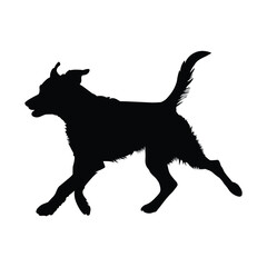 Isolated Pet Dog Silhouette on White Background