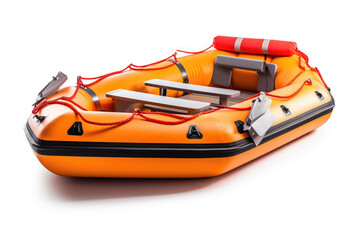 Emergency lifeboat on white background