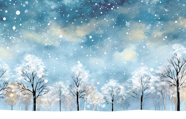 Winter landscape background, generative ai.