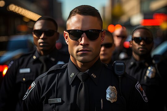 An officer of the law, donned in a crisp uniform, carrying out their duties with integrity