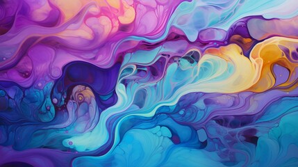 Captivating ripples of vivid pigments create an abstract masterpiece.