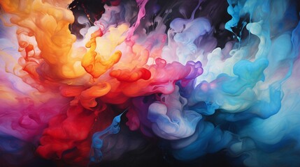 Collision of vibrant colors freeze into a captivating masterpiece.