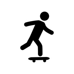 Fototapeta na wymiar Skate zone. Icon of a person riding a skateboard. A place for skateboarding. EPS10