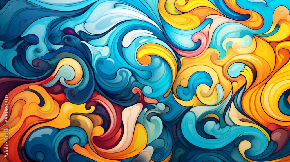 Wall mural craft a psychedelic abstract background that bends reality with surreal colors and shapes.