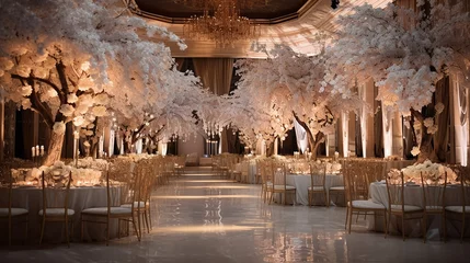 Fotobehang decoração linda de casamento com flores brancas  © Alexandre