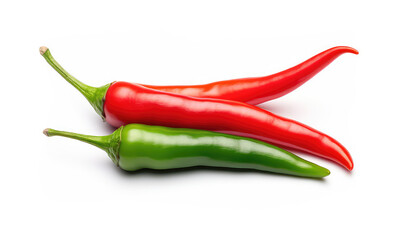 Red hot chili pepper isolated on a white background. Generative AI